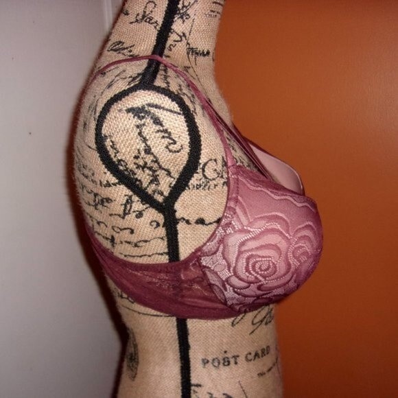 Youmita 40C Sable Mesh Push Up Bra w/Front Straps & XL Mesh Thong NWT - Picture 2 of 9